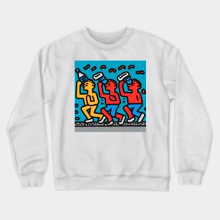 Funny Keith Haring, drink More water Crewneck Sweatshirt